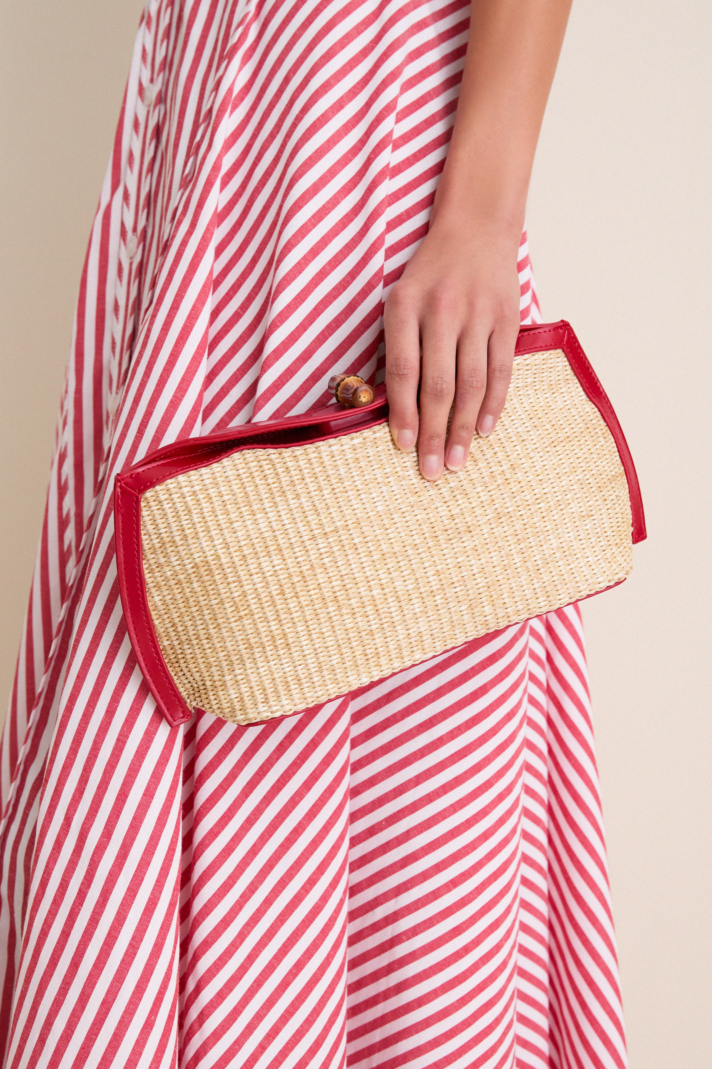 Cherry and Raffia Lock Clutch | Tuckernuck Accessories
