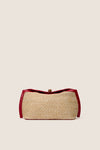 Cherry and Raffia Lock Clutch