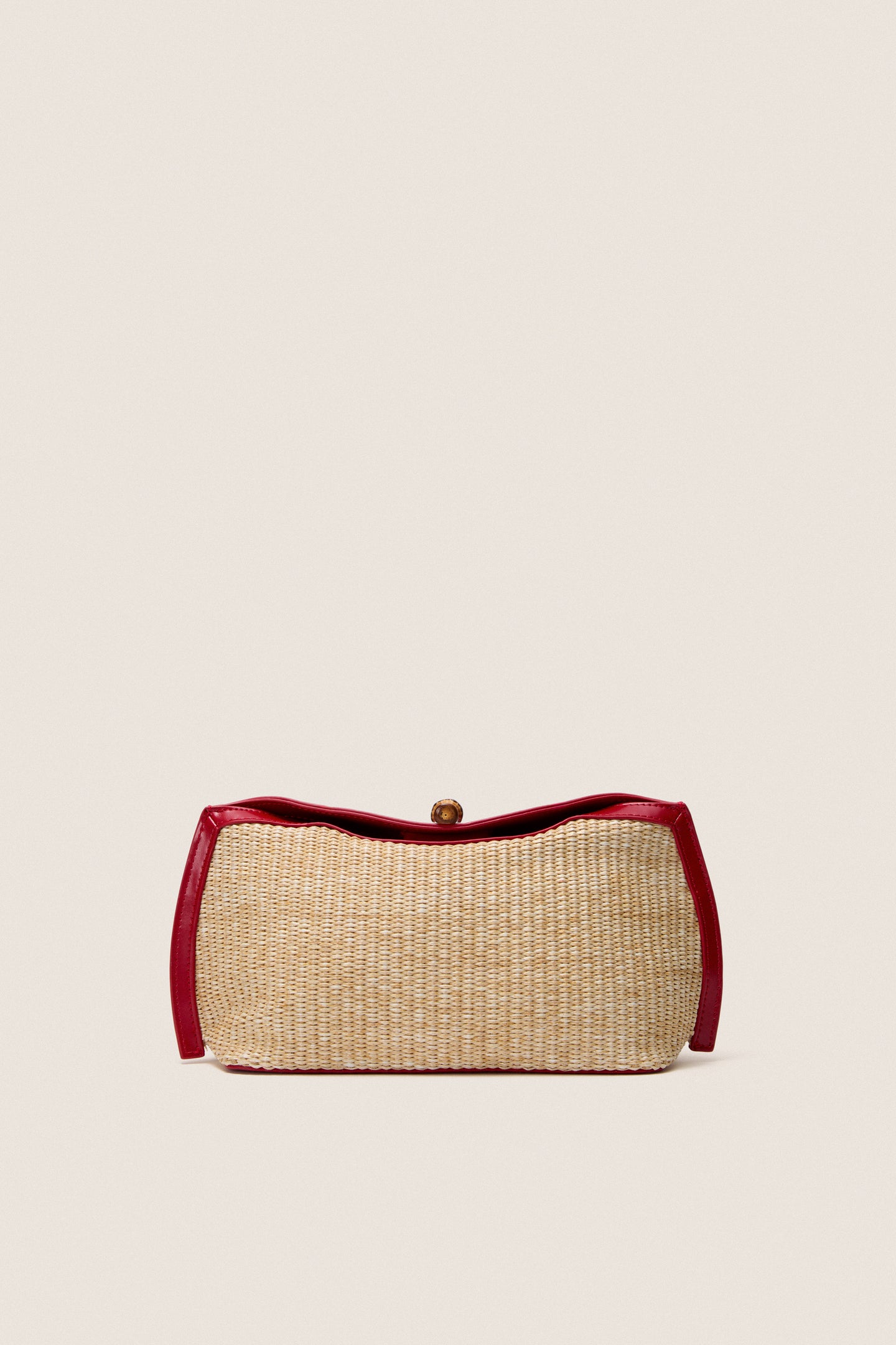 Cherry and Raffia Lock Clutch