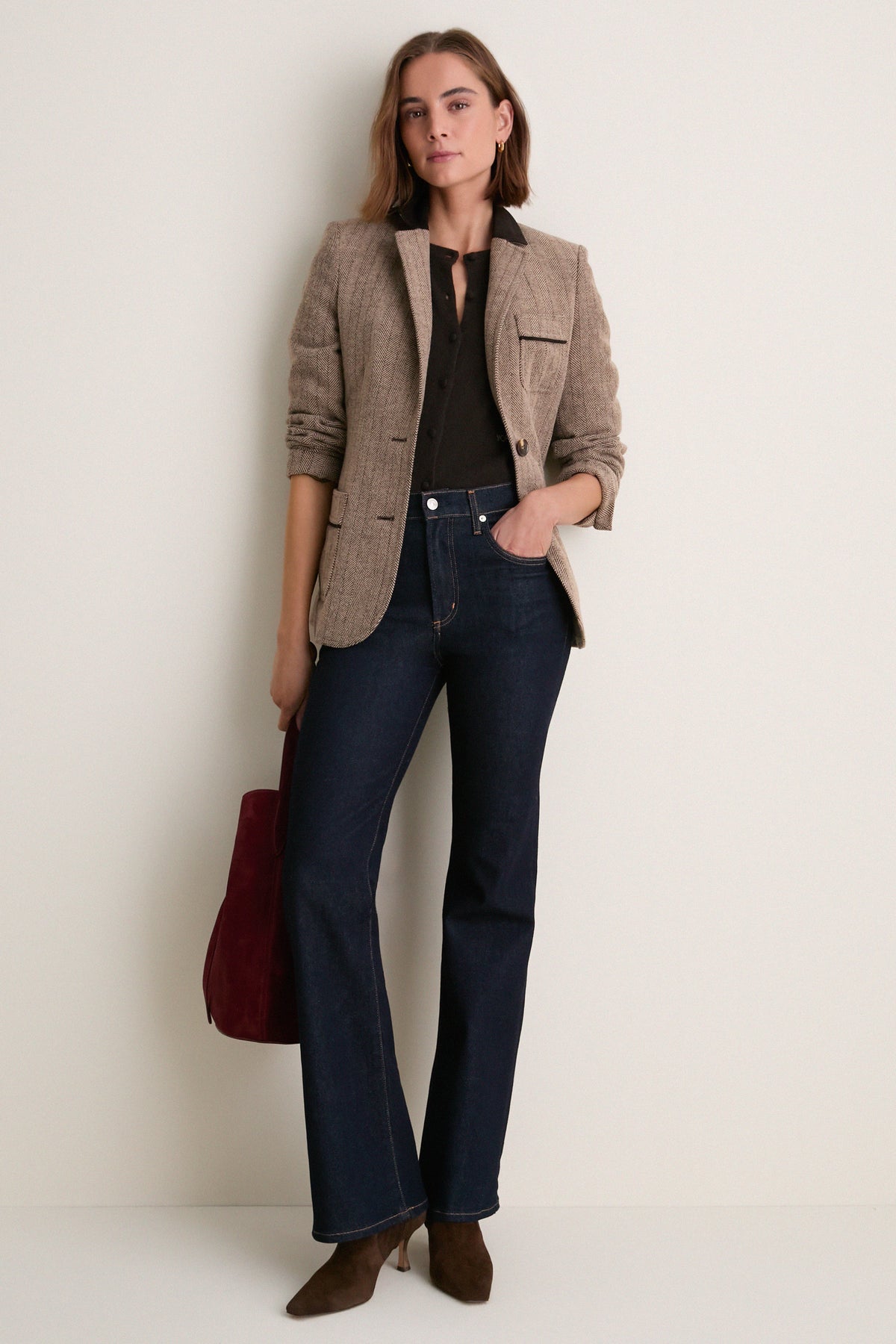 Chestnut Herringbone Cawley Blazer