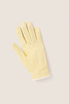 Yellow Left Hand Golf Glove with classic perforations and reinforced stitching, offering effortless comfort and a fun, high-end look for an enjoyable golfing experience.