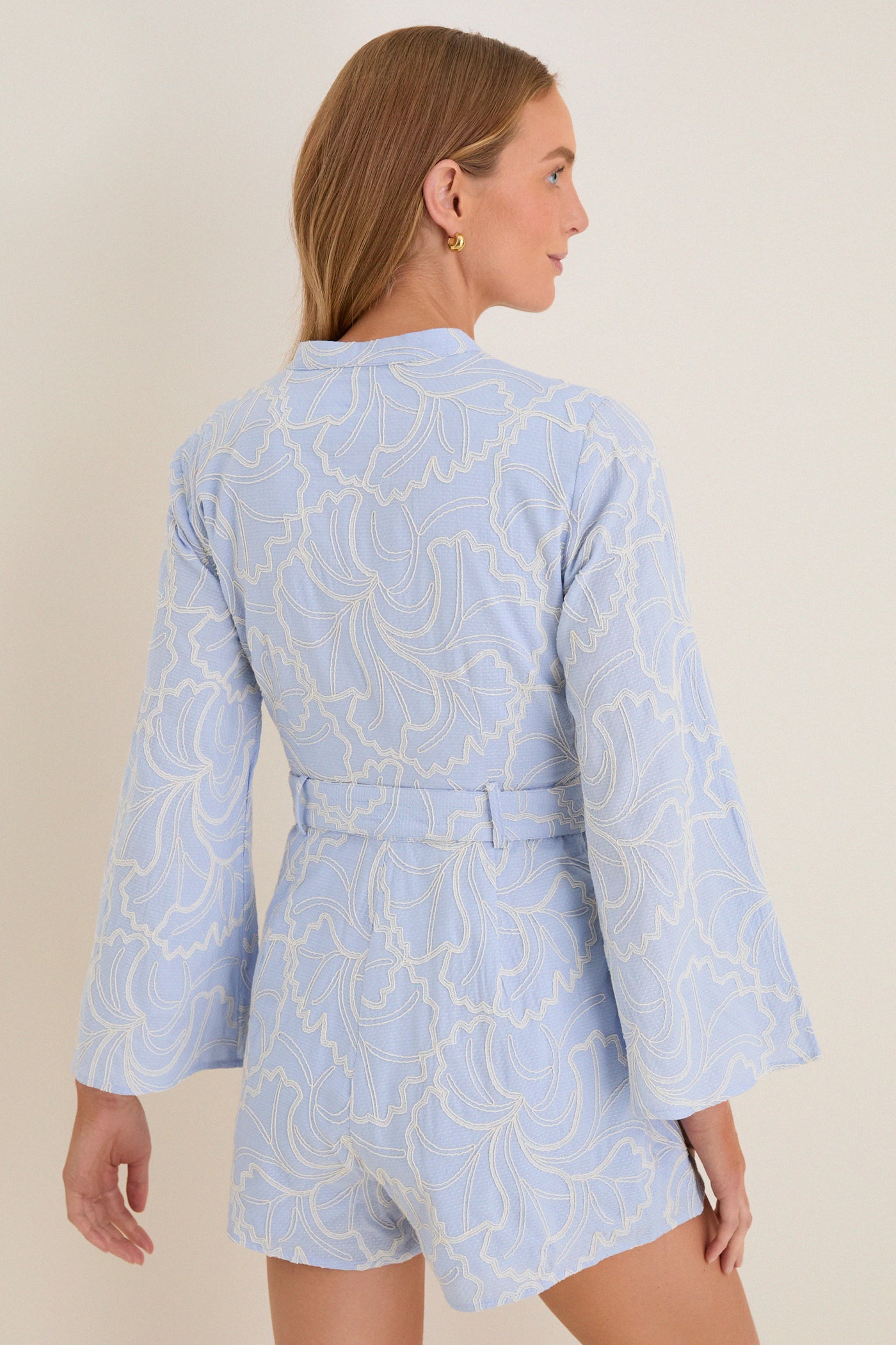 romper dress blue Royal Blue Floral Print Button Up Sleeveless Romper