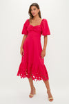 Red Embroidered Seaport Maxi Dress
