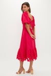 Red Embroidered Seaport Maxi Dress
