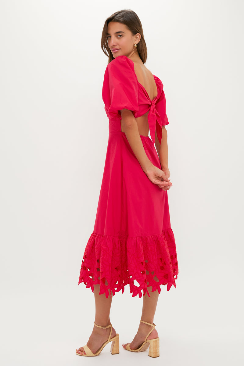 Red Embroidered Seaport Maxi Dress