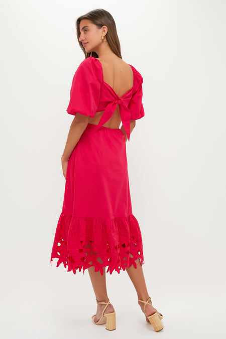 Red Embroidered Seaport Maxi Dress