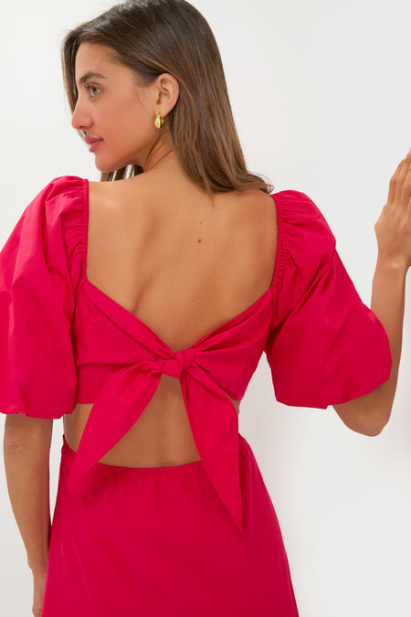 Red Embroidered Seaport Maxi Dress