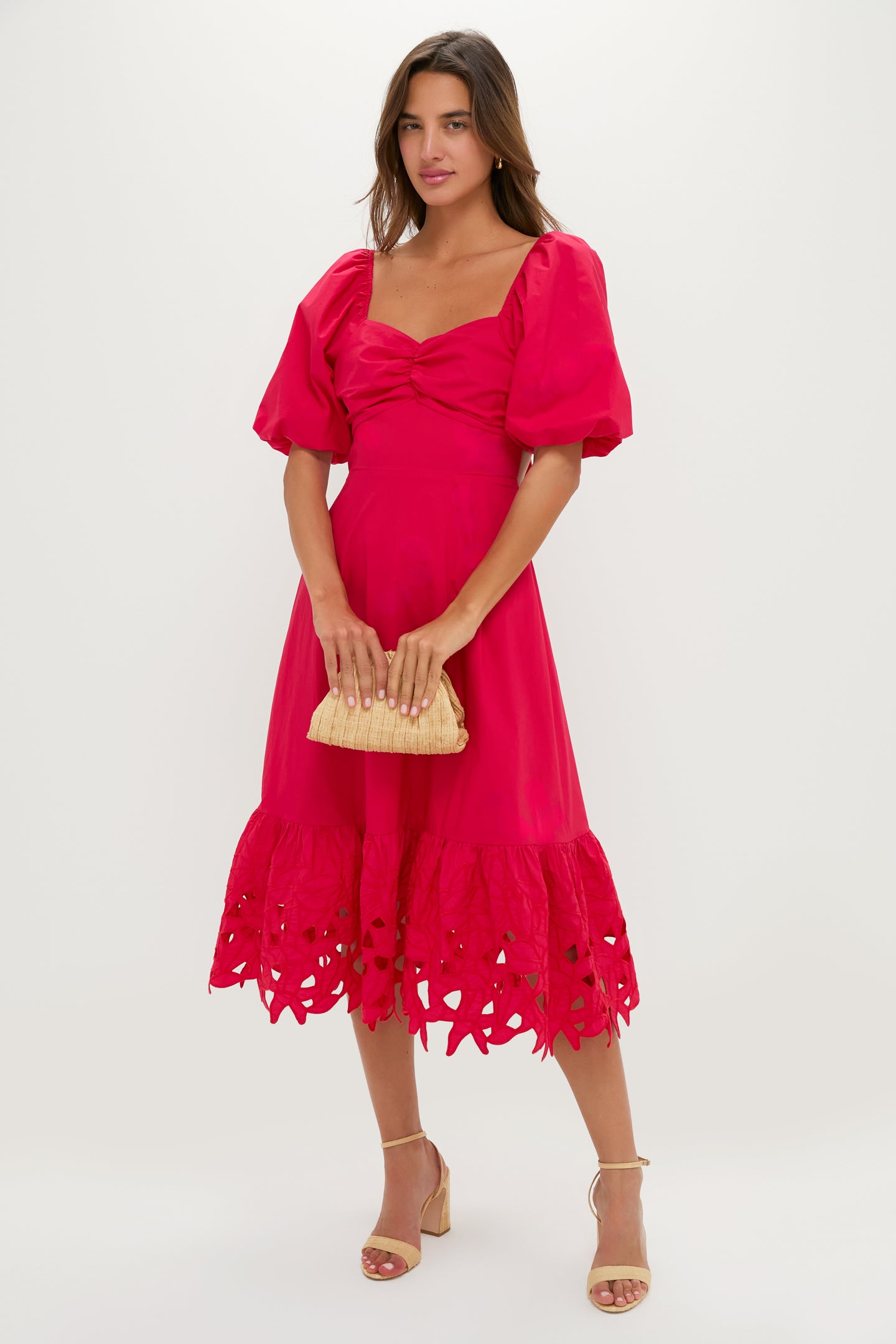 Red Embroidered Seaport Maxi Dress