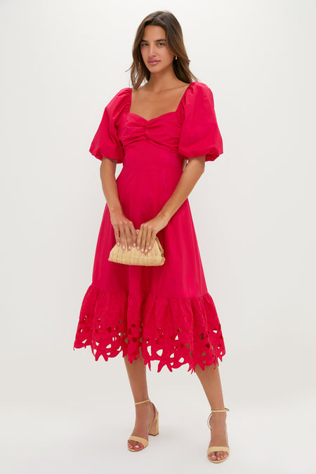 Red Embroidered Seaport Maxi Dress