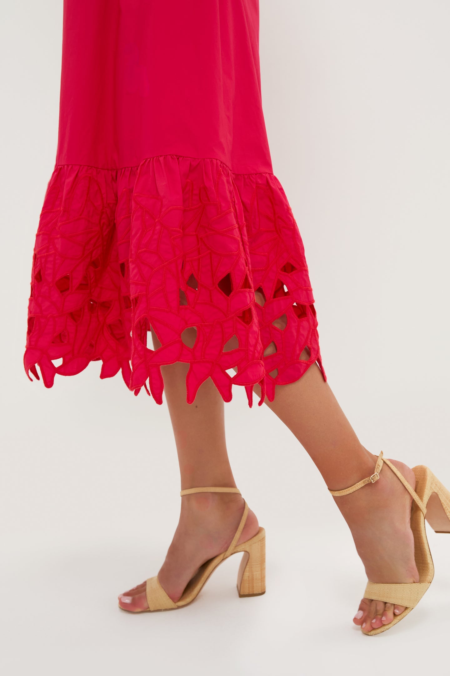 Red Embroidered Seaport Maxi Dress