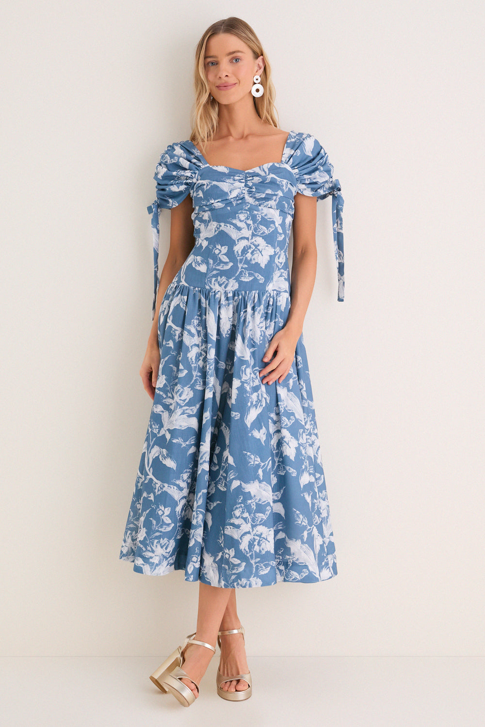 Vintage Blue Floral Marianna Maxi Dress