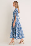 Vintage Blue Floral Marianna Maxi Dress