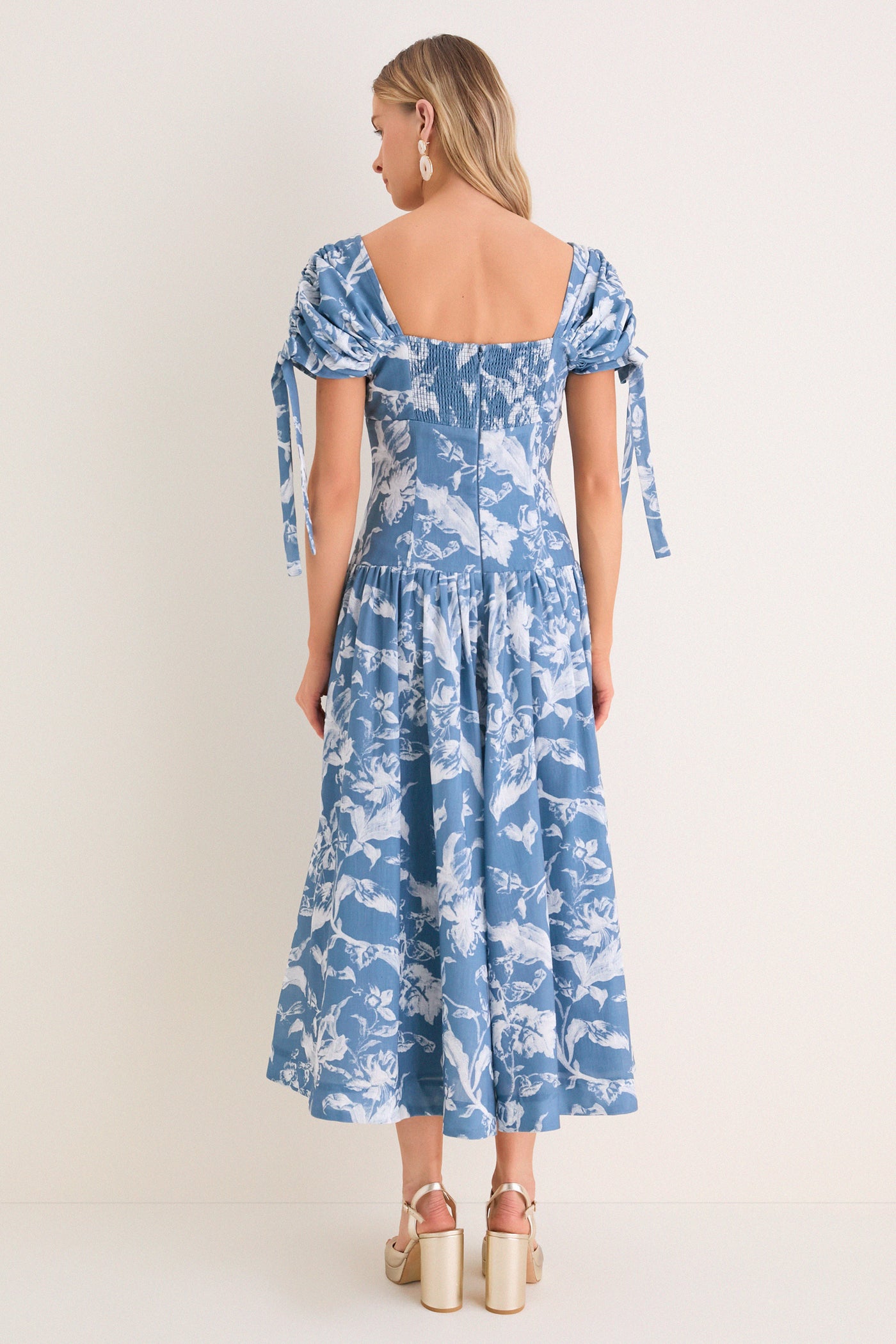 Vintage Blue Floral Marianna Maxi Dress