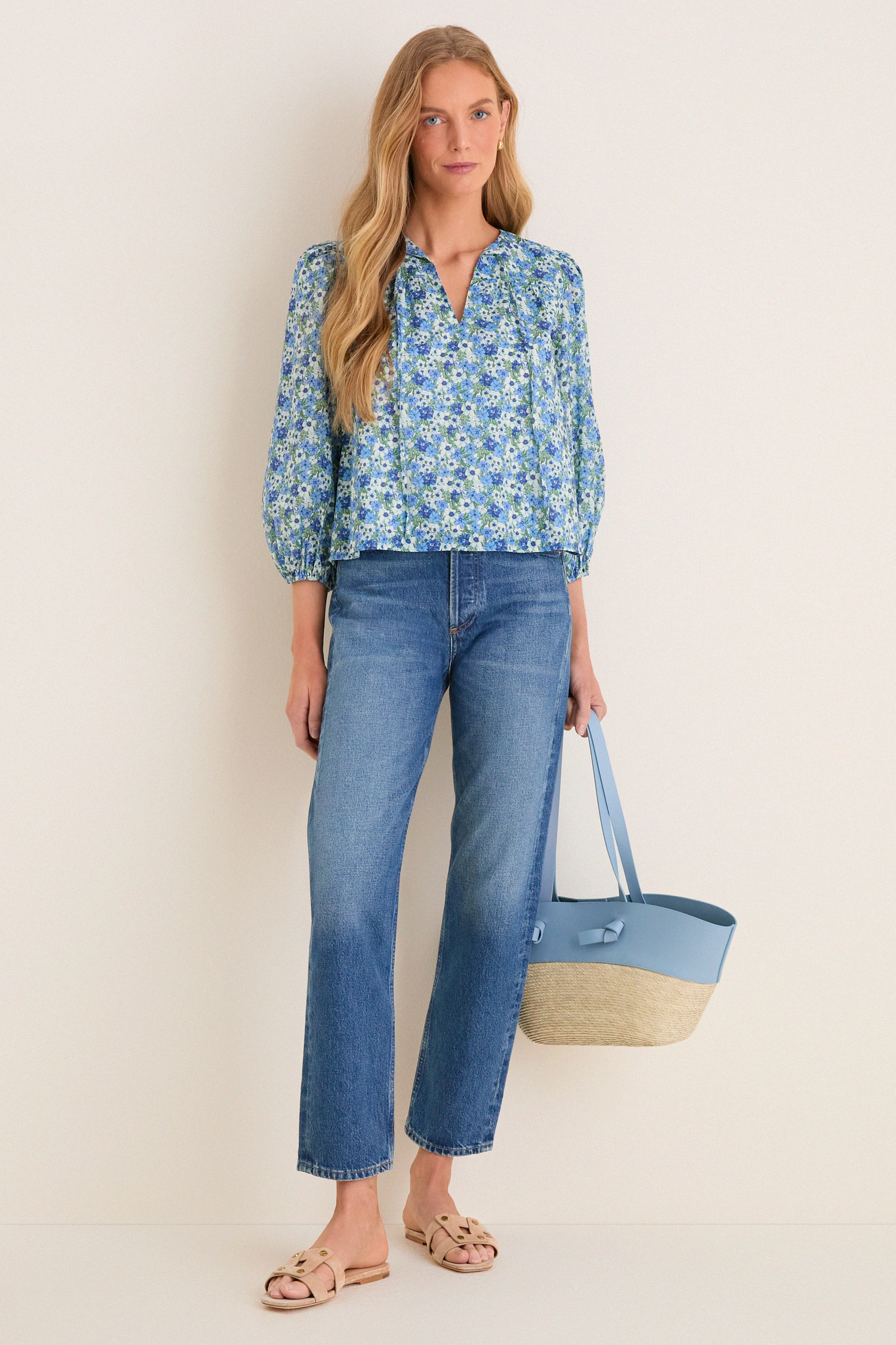 Forget-Me-Not Floral Petunia Blouse