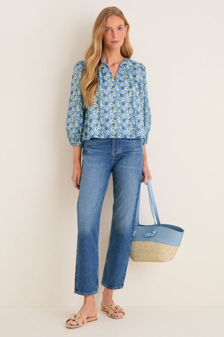 Forget-Me-Not Floral Petunia Blouse