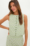 Pale Green Trellis Floral Ada Tank