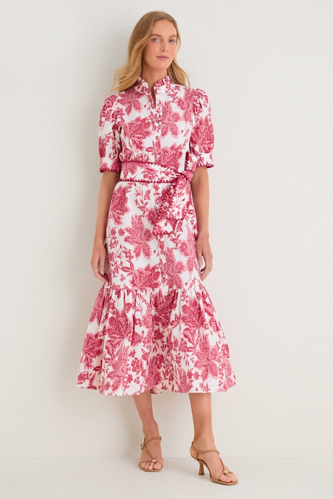 Hibiscus Floral Whipstitch Felicity Maxi Dress