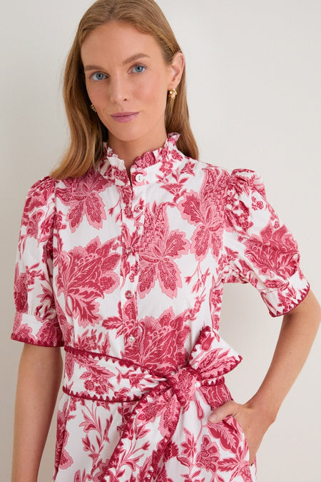 Hibiscus Floral Whipstitch Felicity Maxi Dress