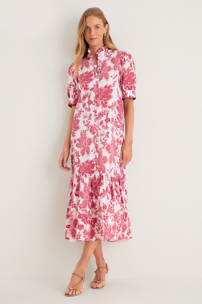Hibiscus Floral Whipstitch Felicity Maxi Dress