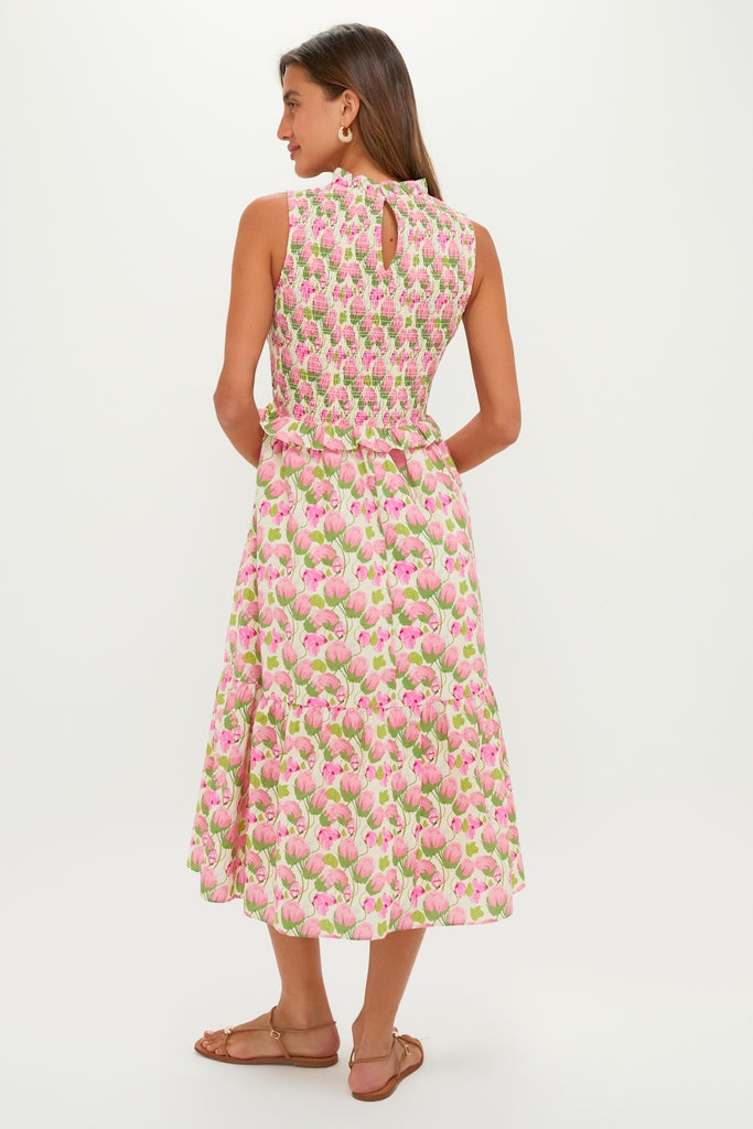 Sweet Pea Floral Smocked Seaton Midi Dress