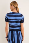 Navy & Baby Blue Striped Knit Ren Top