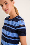 Navy & Baby Blue Striped Knit Ren Top