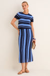 Navy & Baby Blue Striped Knit Ren Top