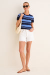 Navy & Baby Blue Striped Knit Ren Top