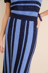 Navy & Baby Blue Striped Knit Ren Skirt