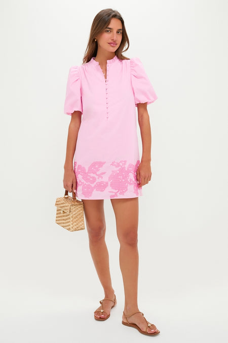 Pink Embroidered Mini Mimi Dress