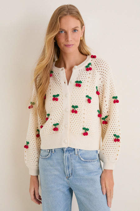 Cherry Embroidered Cora Cardigan