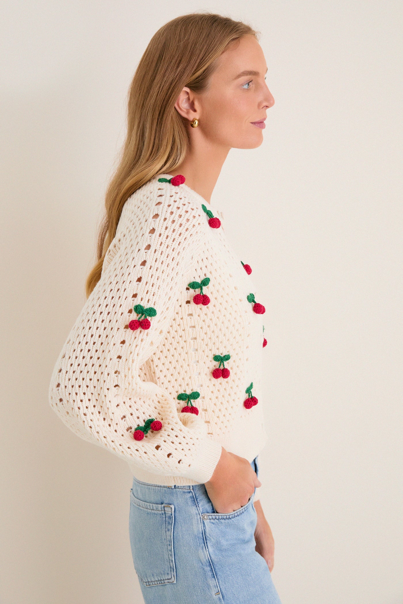 Cherry Embroidered Cora Cardigan