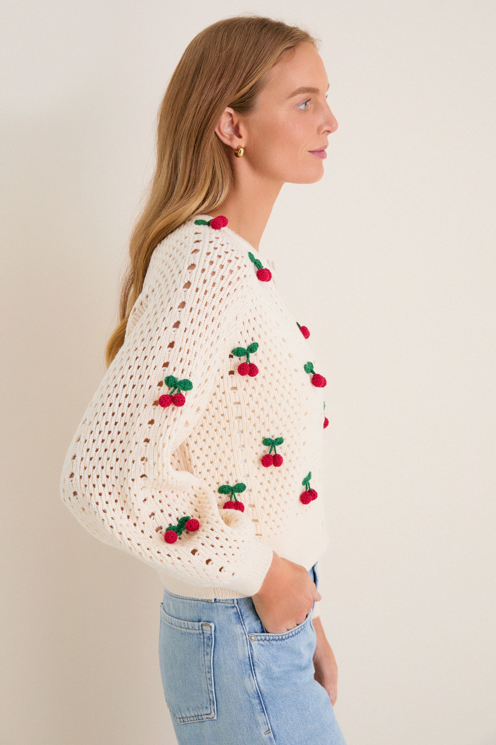 Cherry Embroidered Cora Cardigan