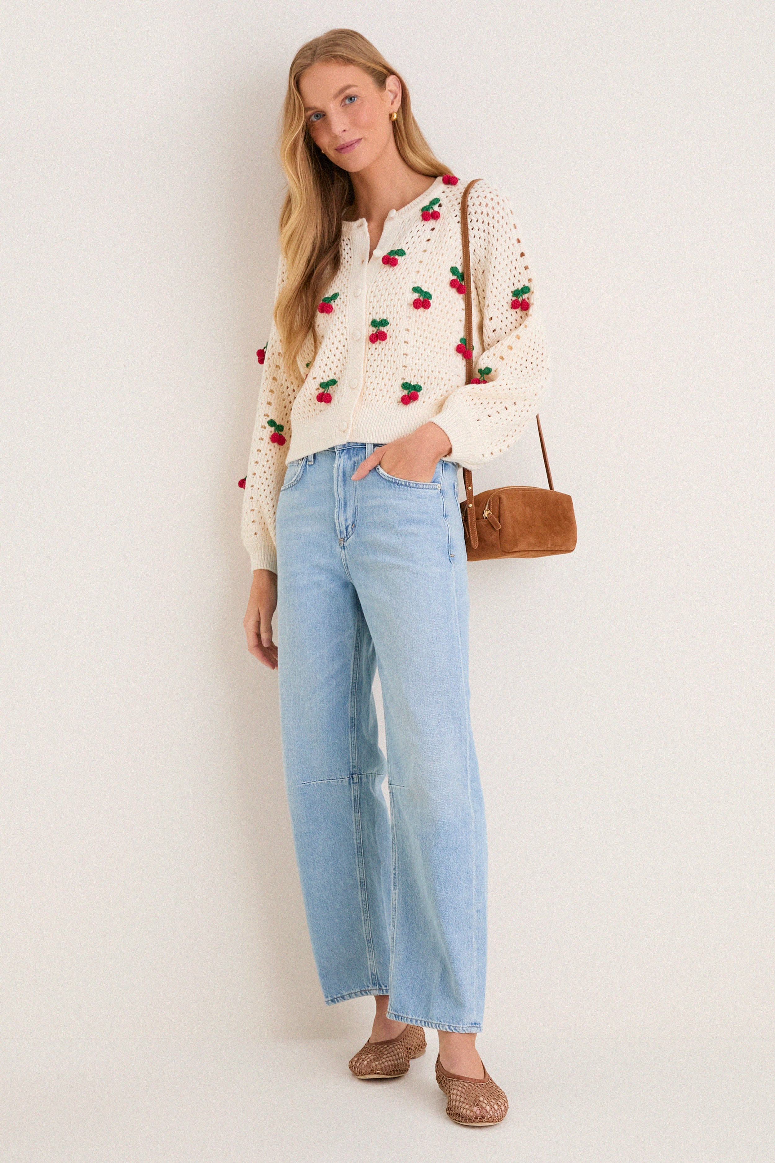 Cherry Embroidered Cora Cardigan | Hyacinth House