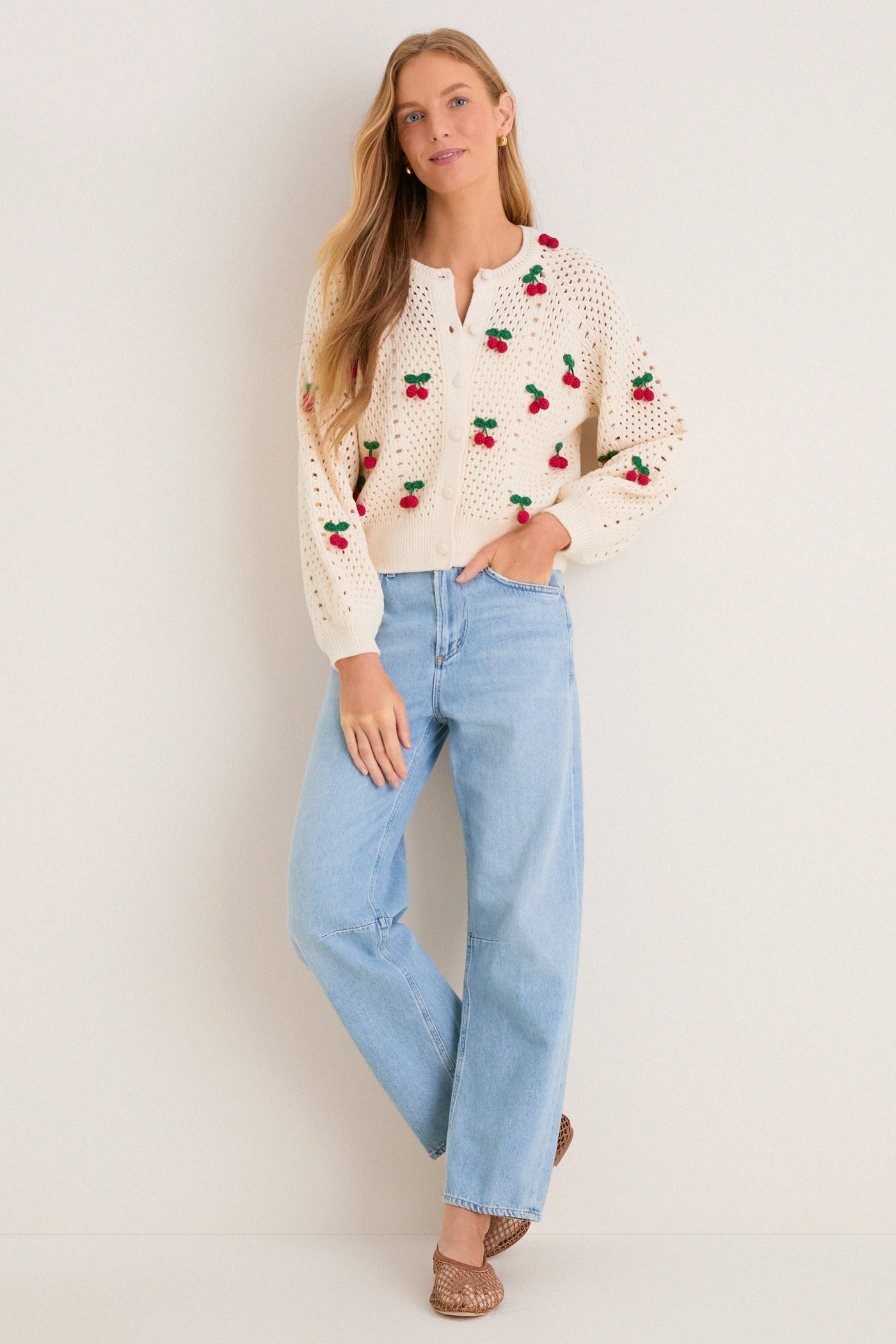 Cherry Embroidered Cora Cardigan