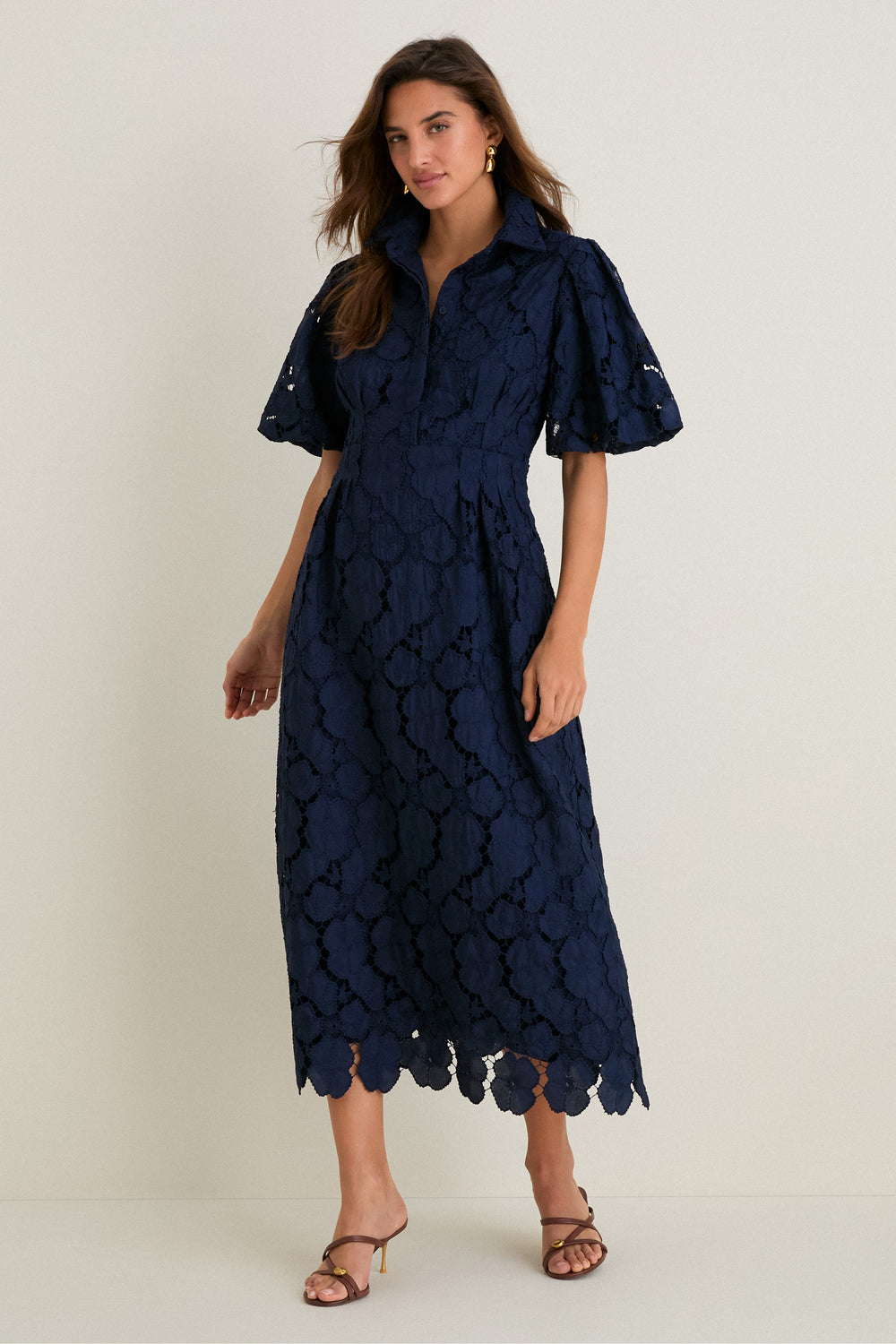 Navy Eyelet Delaney Dress