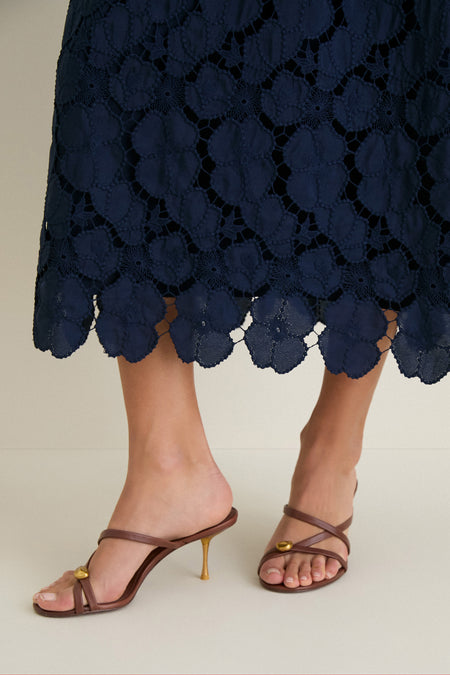 Navy Eyelet Delaney Dress