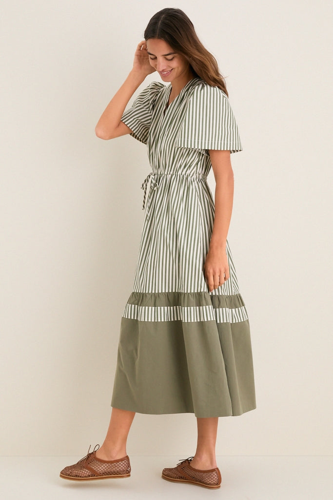 Jardin Stripe Cotton Poplin Mitchell Dress