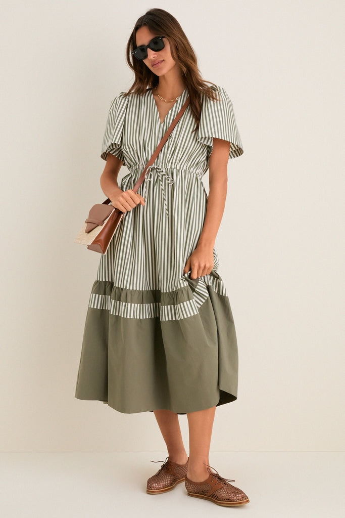 Jardin Stripe Cotton Poplin Mitchell Dress