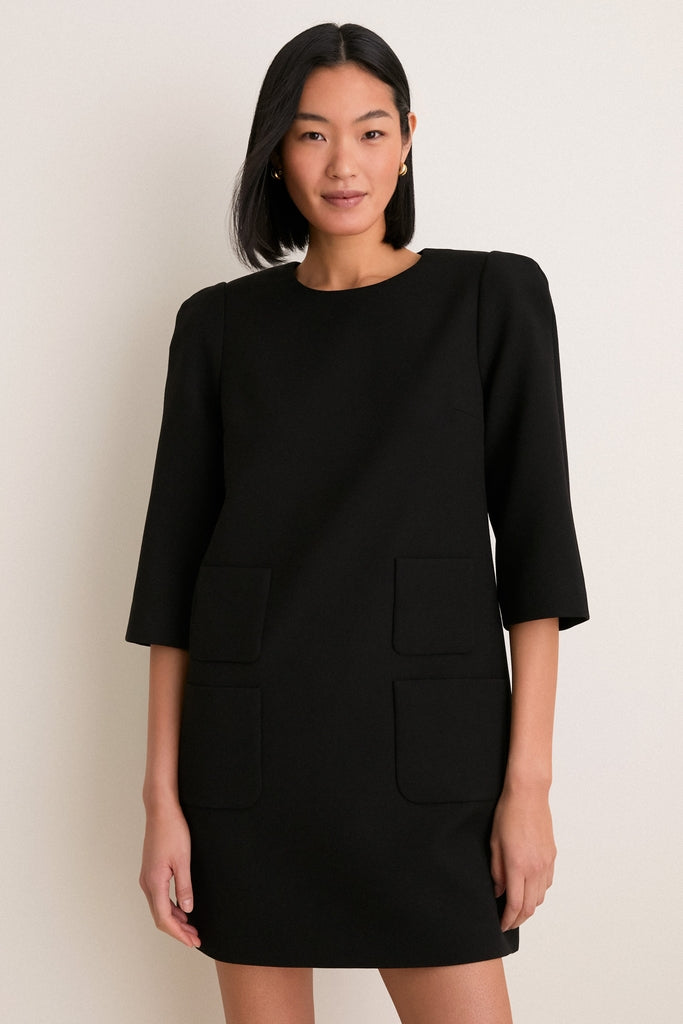 Black Crepe Delphine Mini Dress | Tuckernuck