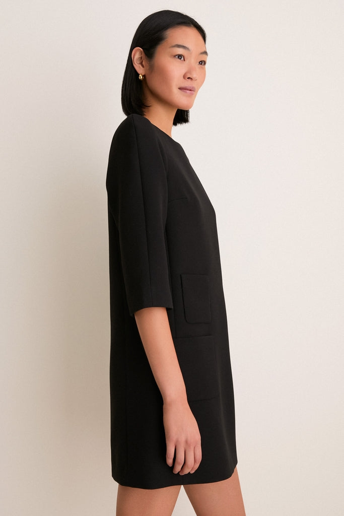 Black Crepe Delphine Mini Dress