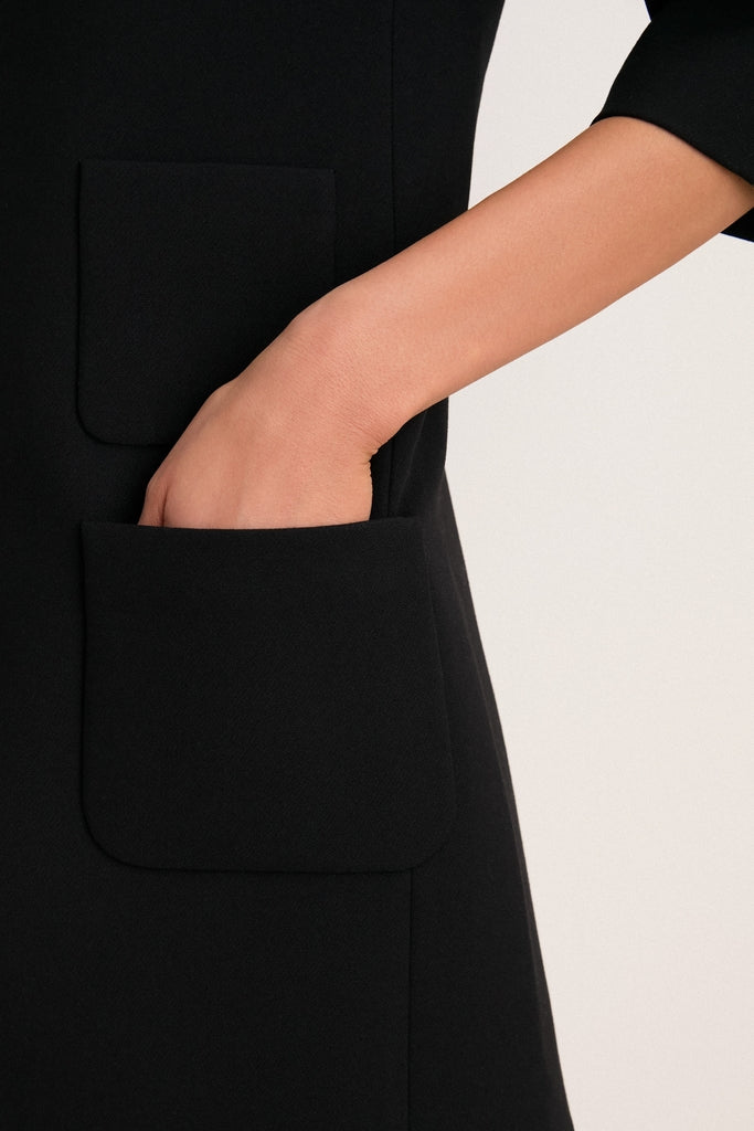 Black Crepe Delphine Mini Dress