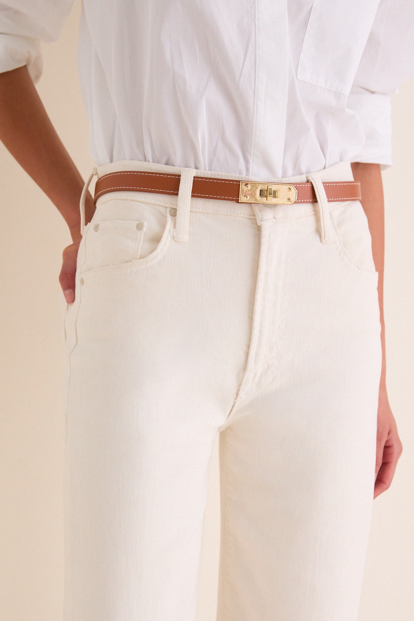 Tan and Gold Blake Belt
