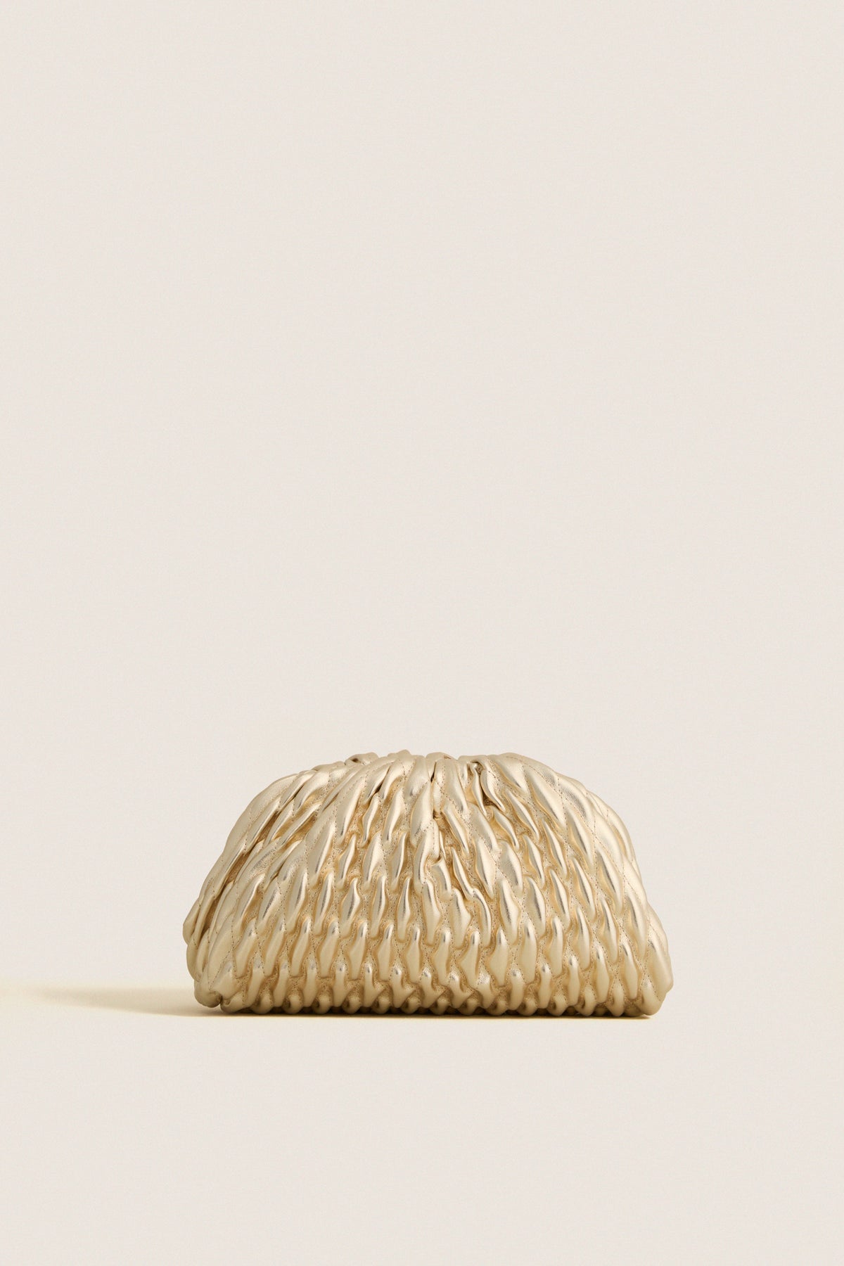 Gold Metallic Lacey Clutch Bag