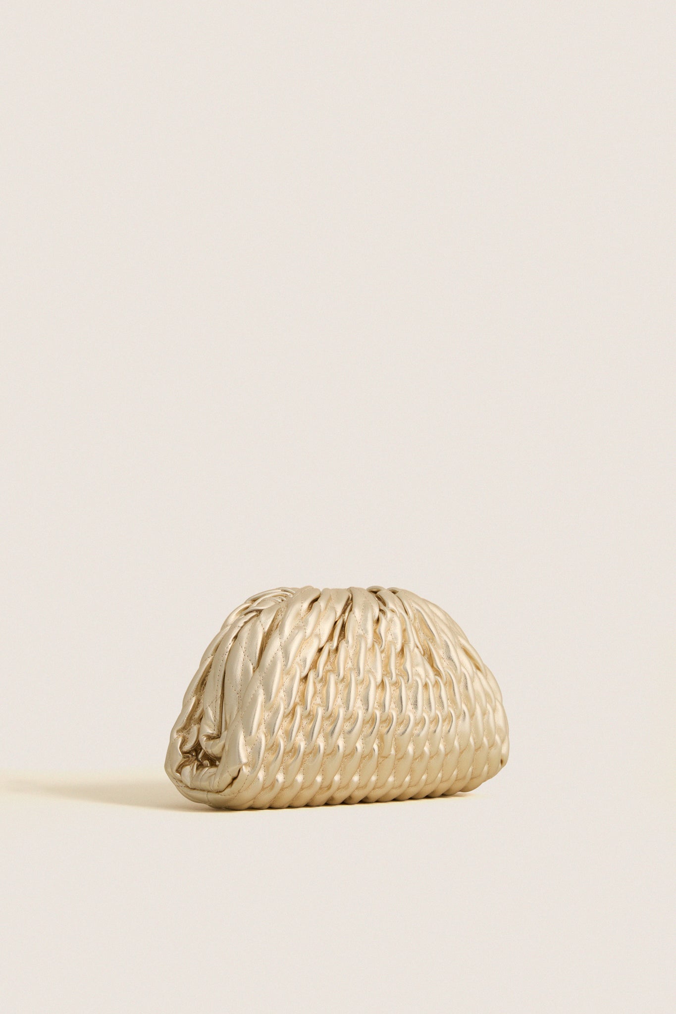 Gold Metallic Lacey Clutch Bag