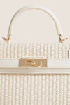 Cream Hariette Raffia Handle Bag