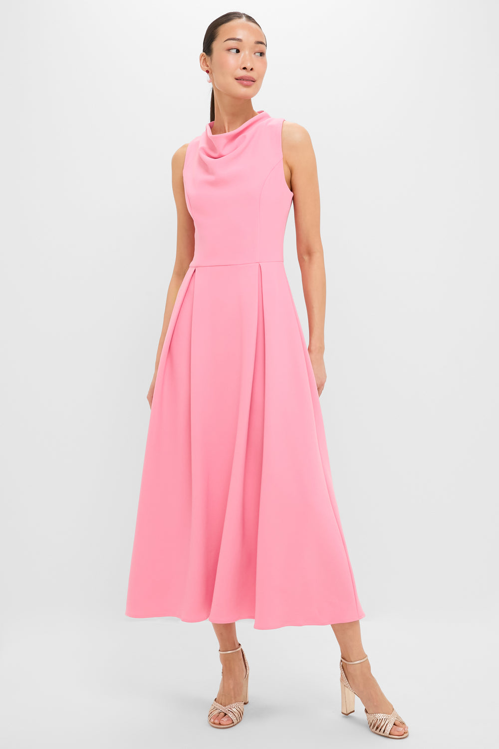 Bubblegum Pink Risa Cowl Neck Gown