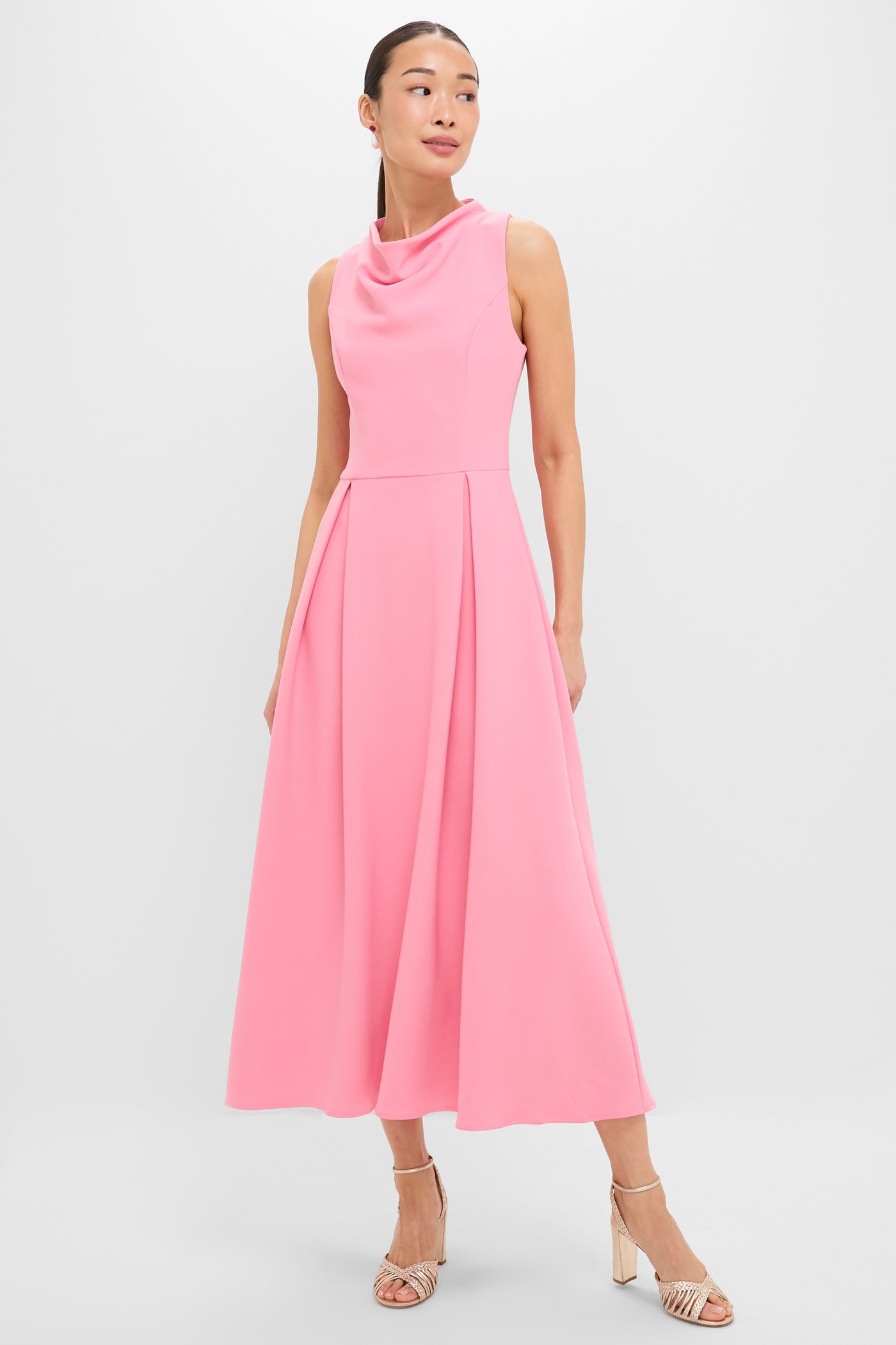 Bubblegum Pink Risa Cowl Neck Gown