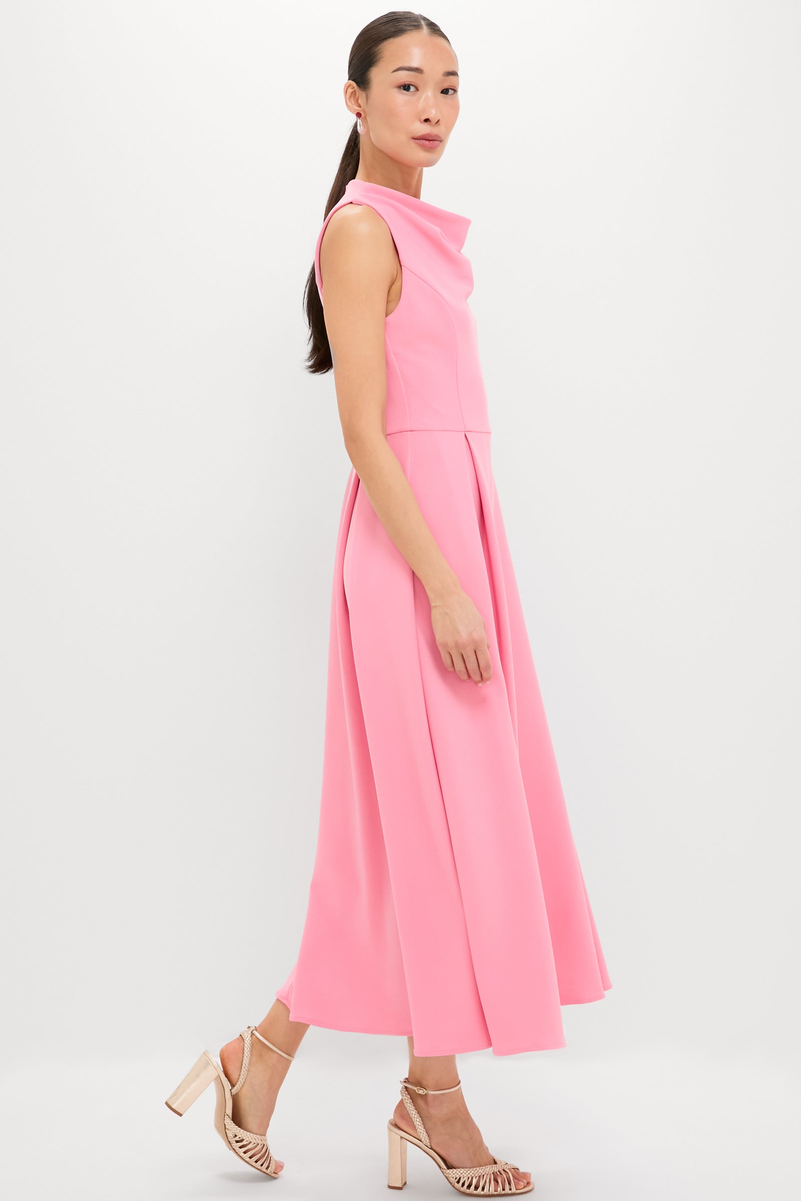 Bubblegum Pink Risa Cowl Neck Gown