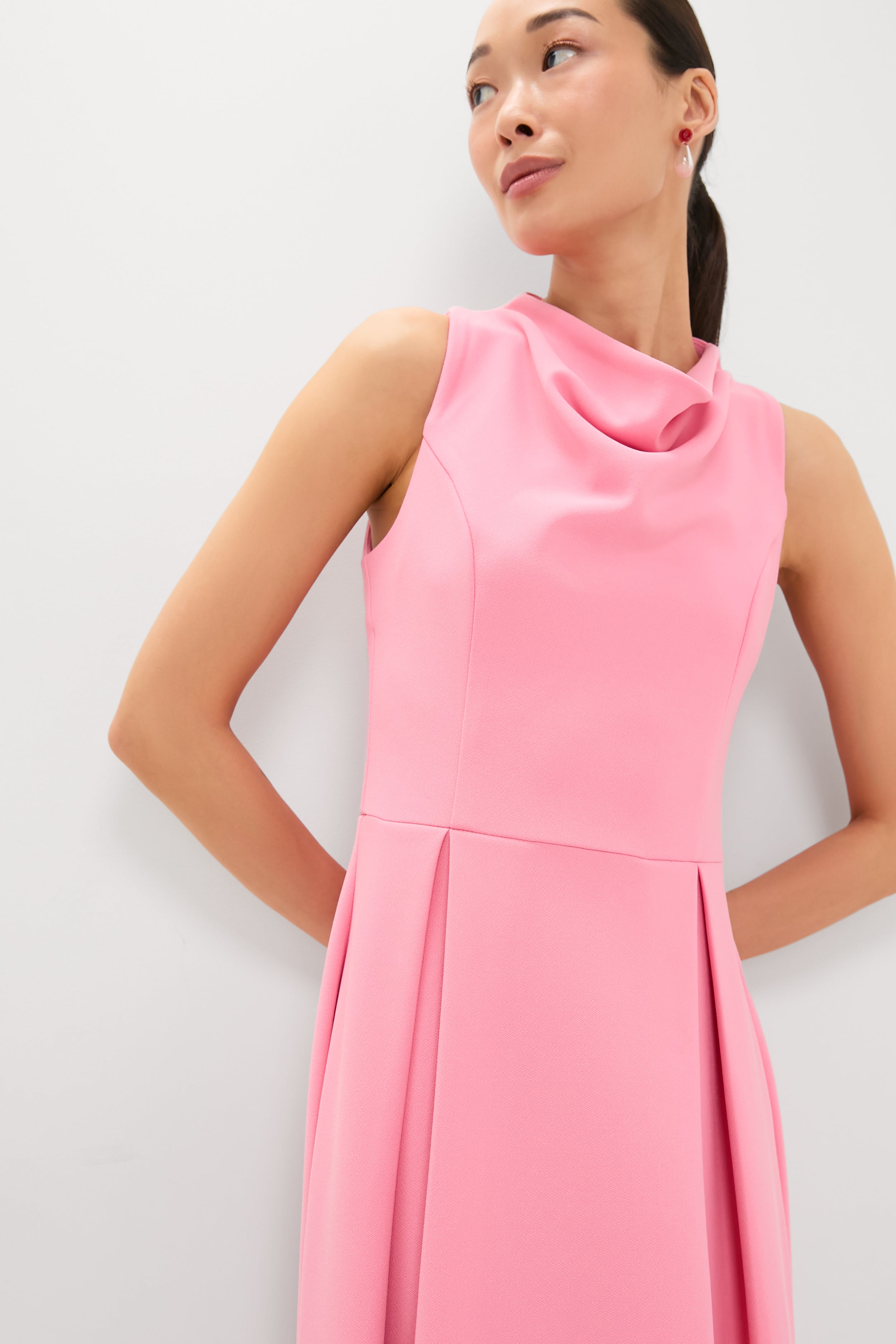 Bubblegum Pink Risa Cowl Neck Gown